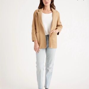 Quince 100% Organic Cotton Knit Blazer XL Minimalist Office Capsule Wardrobe